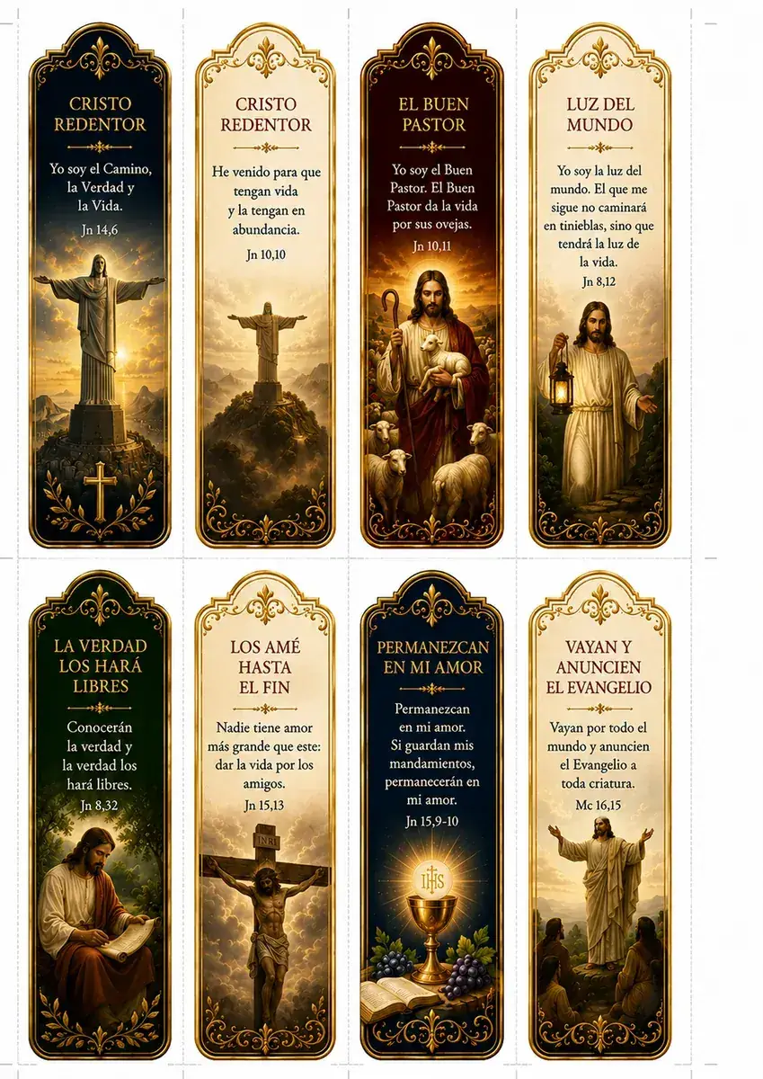 Marcapáginas con Cristo y versículos